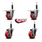 Service Caster 3.5'' Red Poly Swivel 3/4'' Expanding Stem Caster Set 2 Total Lock Brakes, 4PK SCC-EXTTL20S3514-PPUB-RED-2-S-2-34 - alternate 4